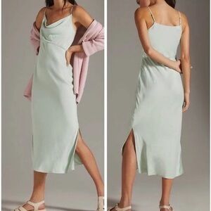 Anthropologie Elyse Slip Dress Mint L